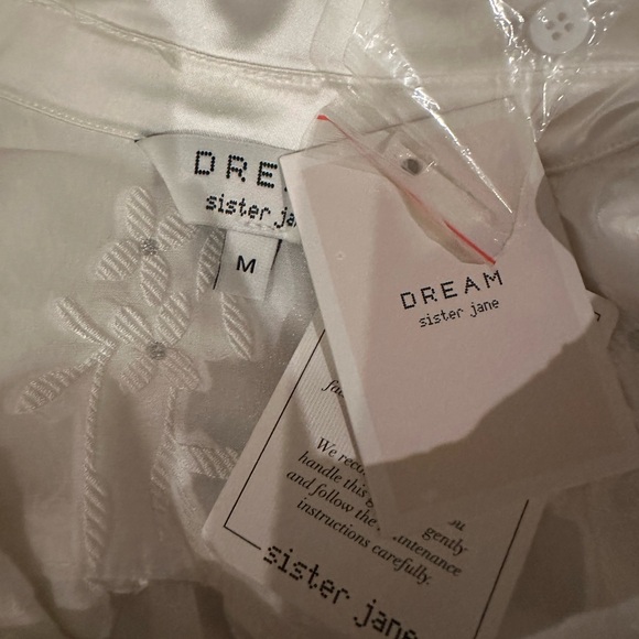 Dream By Sister Jane White Sheer Floral Blouse with Bell Sleeves - Picture 13 of 14